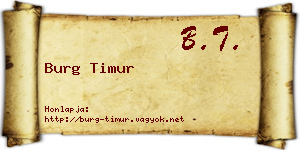 Burg Timur névjegykártya